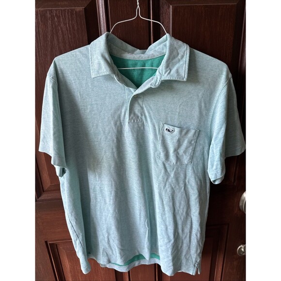 Vineyard Vines Performance Polo Short Sleeve Shirt Mens L Blue Teal - Picture 1 of 6